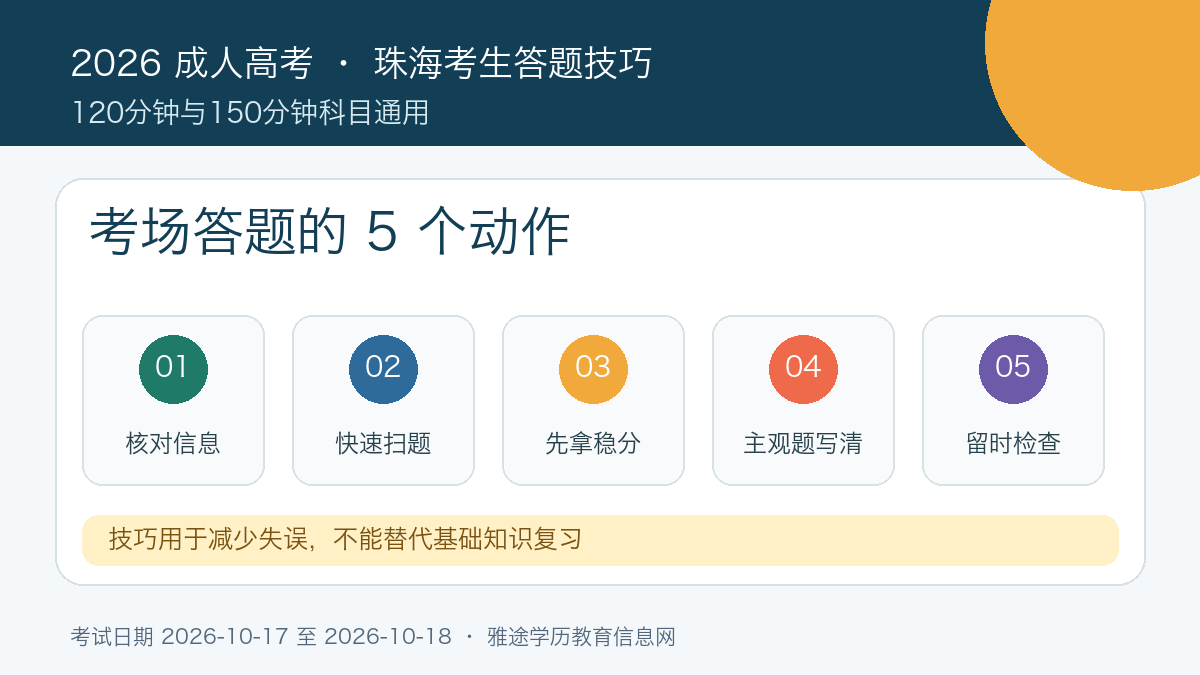 2026成人高考答题技巧｜珠海考生怎样把会做的题稳稳拿分